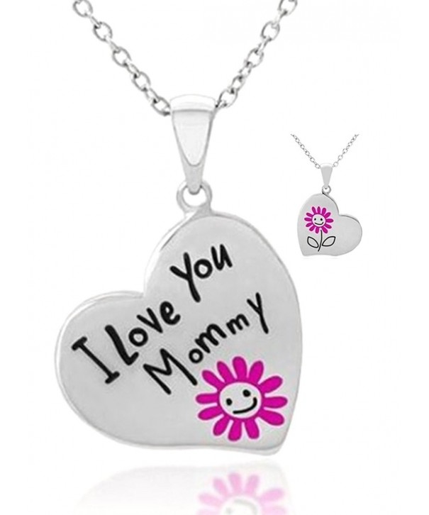 Engraved Flower Pendant Necklace Daughter