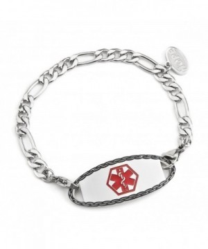 Engraving Stainless Medical Figaro Bracelets