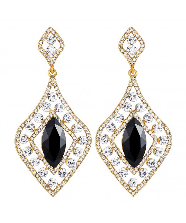 Flapper Rhinestone Diamond shaped Statement Earrings