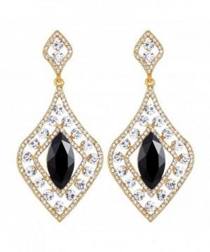 Flapper Rhinestone Diamond shaped Statement Earrings