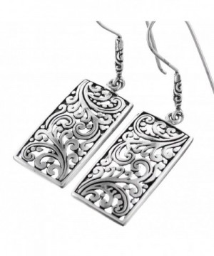 Scrollwork Filigree Rectangle Sterling Earrings