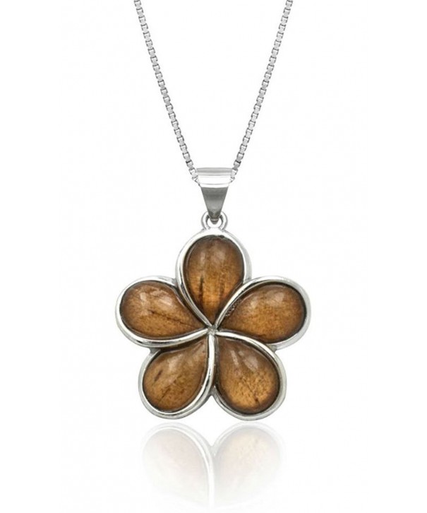 Sterling Silver Plumeria Necklace Pendant