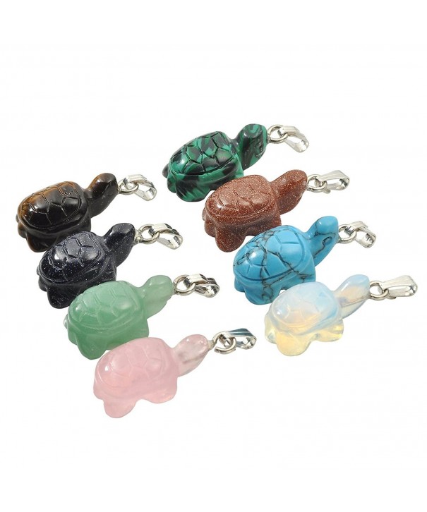 QGEM Natural Gemstone Tortoise Necklace