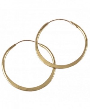 Brass Hoop Earrings Hammered Inches