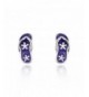 Sterling Silver Purple Flower Earrings