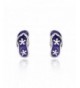 Sterling Silver Purple Flower Earrings