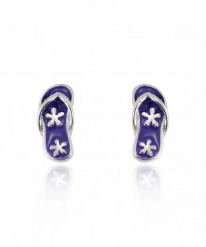 Sterling Silver Purple Flower Earrings