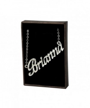 Name Necklace Brianna White Plated