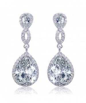 EVER FAITH Austrian Earrings Silver Tone