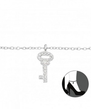 Atik Jewelry Silver Anklet Zirconia