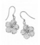 Sterling Silver Hibiscus Dangle Earrings