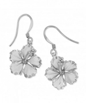 Sterling Silver Hibiscus Dangle Earrings