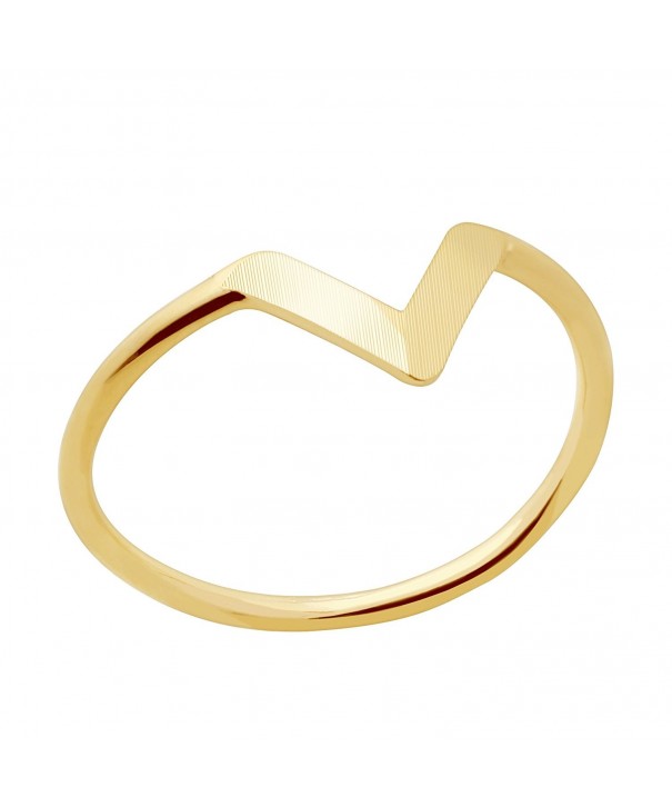 Chevron Midi Ring Gold Silver