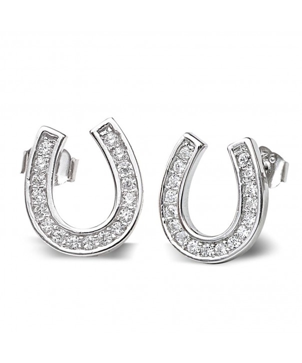 EVER FAITH Sterling Zirconia Horseshoe