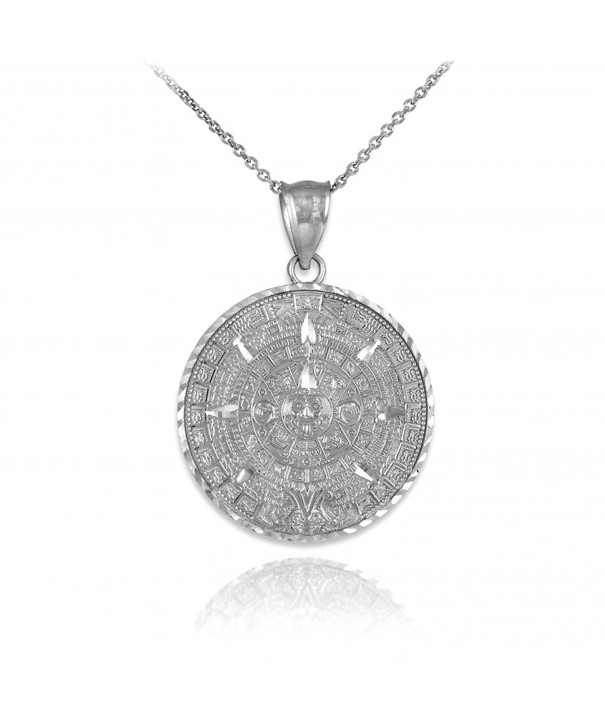 Sterling Aztec Mayan Calendar Necklace