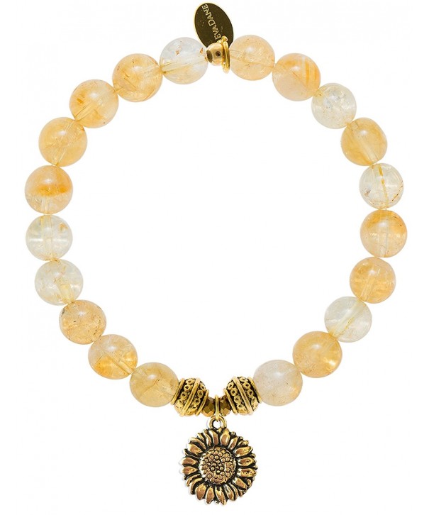 EvaDane Natural Gemstone Sunflower Bracelet