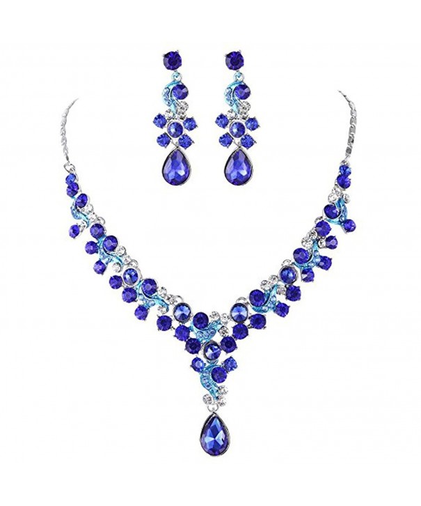 Austrian Rhinestone V shaped Teardrop Necklace