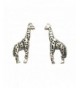 Small Sterling Silver Giraffe Earrings