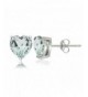 Sterling Silver Aquamarine Heart Earrings