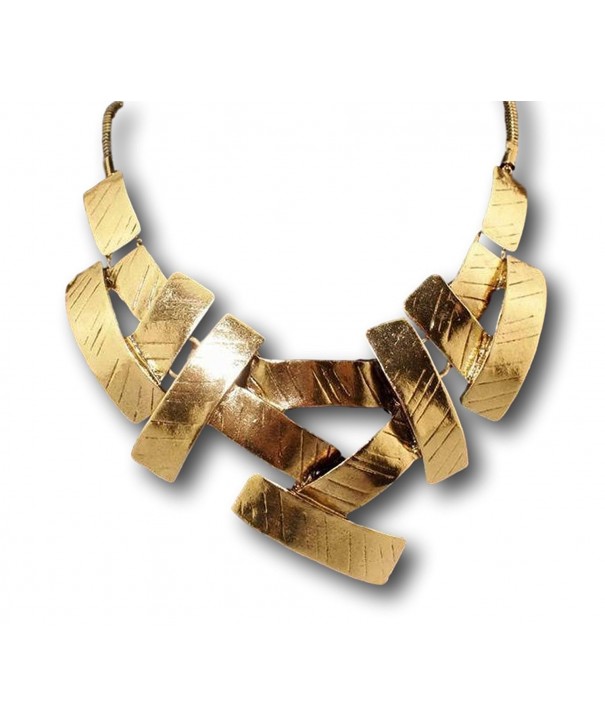 Collar Metallic Strips Choker Necklace