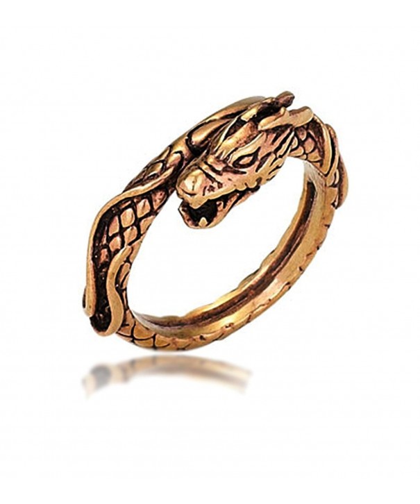 Oxidized Copper Dragon Ring Size