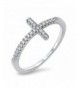 Sideway Womens Sterling Silver Zirconia