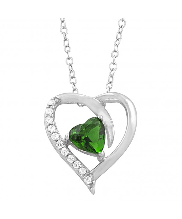 Sterling Silver Zirconia Birthstone Necklace