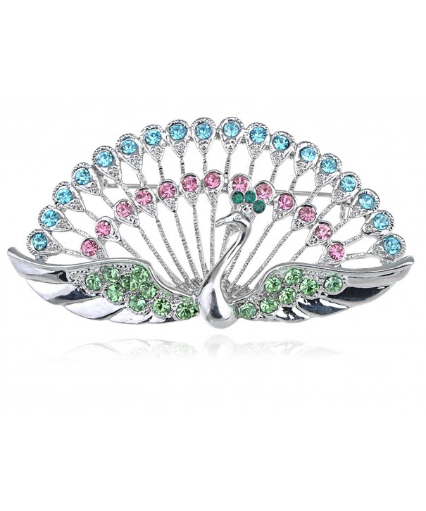 Alilang Dancing Peacock Feather Rhinestone