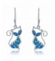 Sterling Silver Created Dangle Earrings