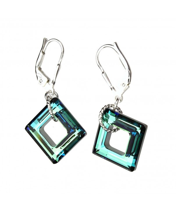 Sterling Leverback Earrings Swarovski Crystals