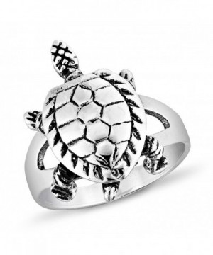 925 Sterling Silver Vintage 3-D Sea Turtle Band Ring Unisex Jewelry ...