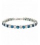 EVER FAITH Bracelet Sapphire Color Silver Tone