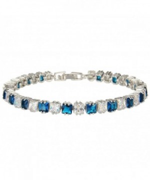 EVER FAITH Bracelet Sapphire Color Silver Tone