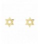 Yellow Gold Star David Earrings