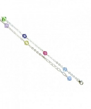 Multi color Crystals Sterling Silver Bracelet