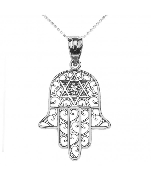 Diamond Sterling Silver Pendant Necklace