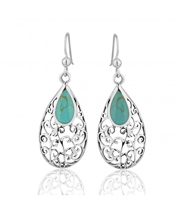 Sterling Blue green Reconstructed Turquoise Gemstone