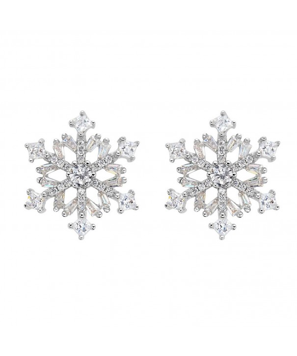 EVER FAITH Sterling Zirconia Snowflake