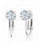 Round Zirconia Sterling Silver Earrings