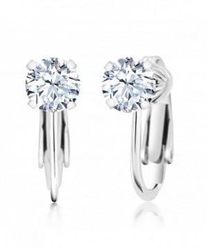 Round Zirconia Sterling Silver Earrings