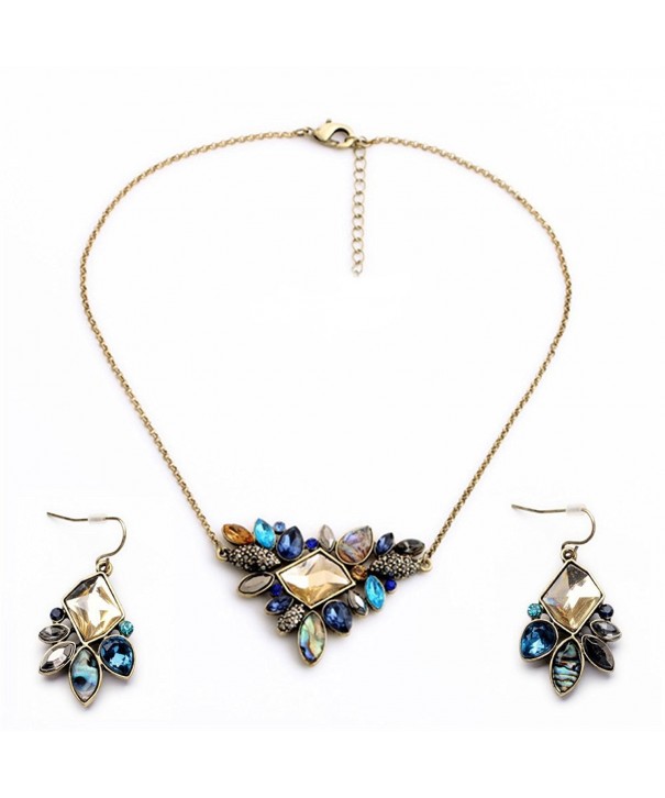 Iridescent Glassstone Triangle Statement Necklace