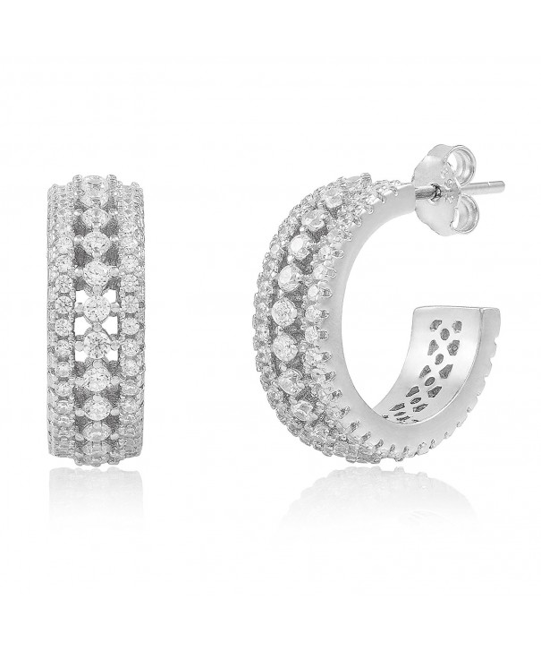 Rhodium Plated Sterling Zirconia Earrings