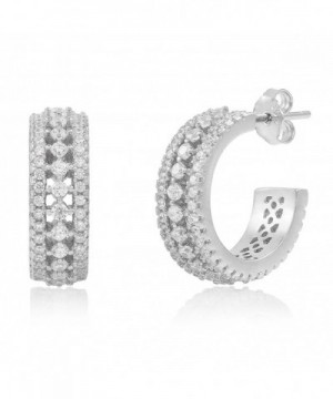 Rhodium Plated Sterling Zirconia Earrings