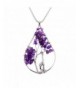 Handmade Wrapped Teardrop Necklace Amethyst