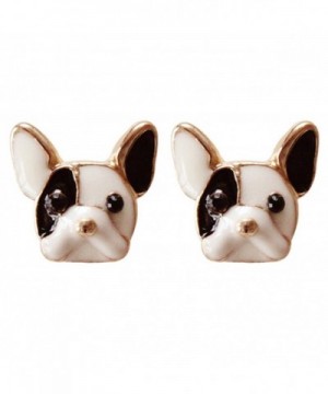 Plated Lovely Colored Bulldog Earrings