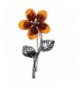 Honey Amber Sterling Silver Flower