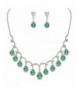 EVER FAITH Birthstone Emerald color Silver Tone