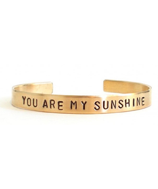 Hand stamped bracelet sunshine inspirational