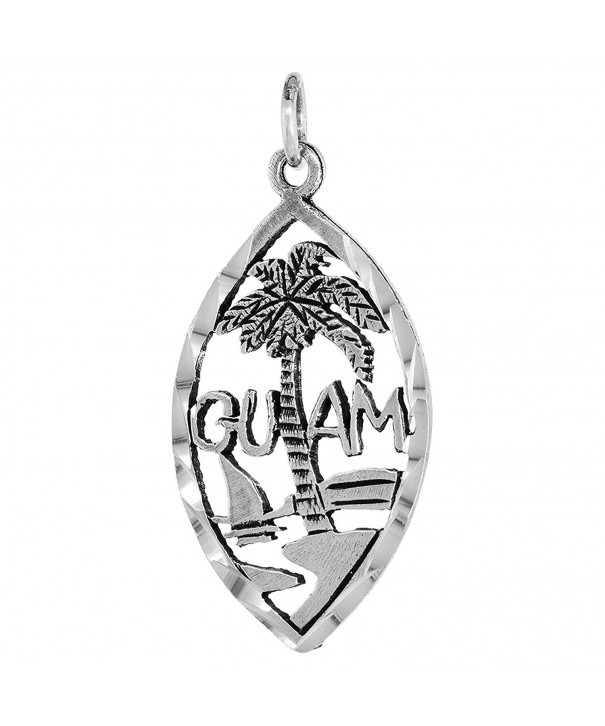 Sterling Silver Guam Word Pendant