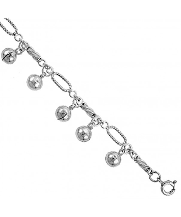 Sterling Silver Jingle Bells Anklet